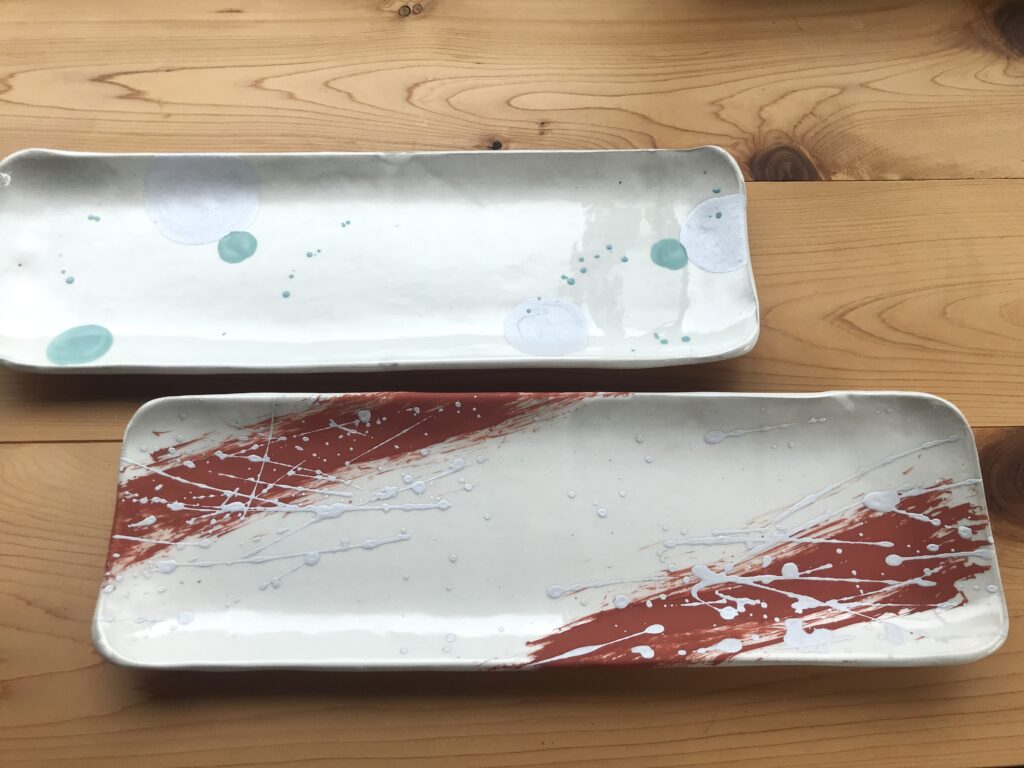 サンマ皿の絵付け体験